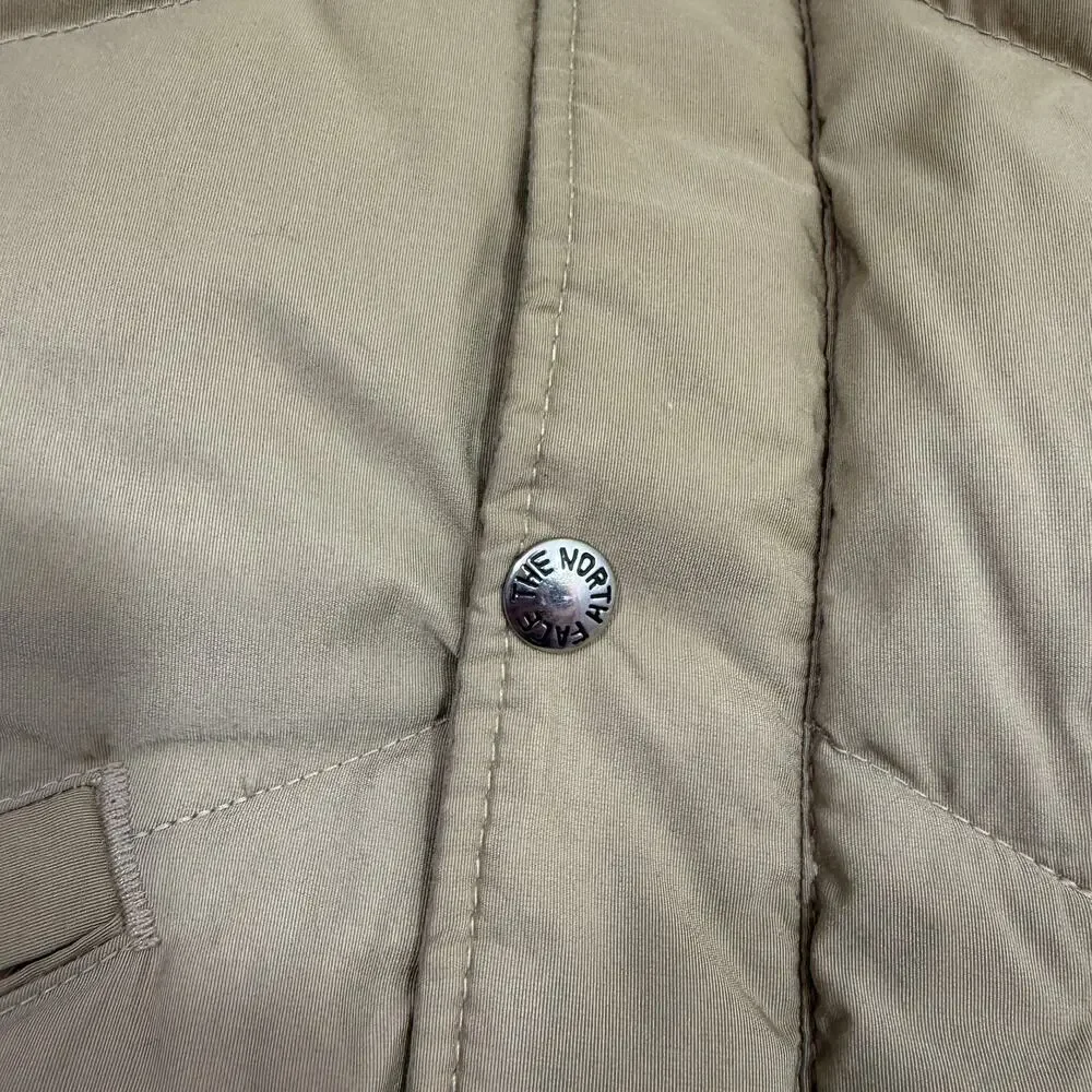 Vintage 70s The North Face Brown Label Down Puffer Vest Small Tan Corduroy USA